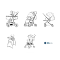 Miniatyrbillede 4 af 4: Transparent - Regnslag til Barnevogn &amp; Myggenet, Vejrskjoldstilbehør - Beskytter Mod - Universalmodel