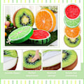Miniatyrbild 2 av 5: 4 st 40 cm Runda Fruktkuddar Fyllda Prydnadskuddar 3D Vattenmelon Kiwi Citron Apelsin Dekorativa Golvkuddar Stol Leksak Sits Golvsittkuddar