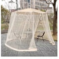 Miniatyrbillede 2 af 4: Beige cylindrisk myggenet til parasol 3 m diameter med lynlås og ballast