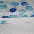 Miniatyrbilde 3 av 5: Maskinvaskbart dusjforheng i polyester 180x200 cm med vektet bunnkant og 12 kroker, badeforheng for baderom, blått boblemønster