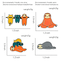 Miniatyrbillede 3 af 5: 4-delt dovendyr dyrebroche, emalje dovendyr brocher, sød dovendyr broche, farverig tegneserie dovendyr broche, til tøj jeans rygsæk hat tilbehør dekoration