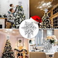 Miniatyrbilde 5 av 5: Snøfnugg Juletretopper 3D Projektor Roterende Stjerne Juletre LED Tretopp Lysende Roterende Juletrepynt for Innendørs Utendørs Jul
