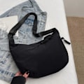 Miniatyrbilde 4 av 5: (brun) Crescent Bag Crossbody Veske Sling Vesker Håndvesker for Kvinner Menn Trendy Slouchy Dumpling Vesker Halvmåneform Skulderveske brun