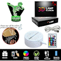 Miniatyrbillede 5 af 5: SBSG Dinosaur Natlamper, 3D T-Rex Illusionslampe 16 Farver Udskiftelig Lampe