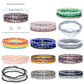 Miniatyrbillede 3 af 5: (Lyseblå) Vibrerende Perlearmbåndssæt Strækbart Multilayer Design Fashion Statement Smykketilbehør til Trendy Kvinder lyseblå