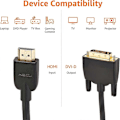 Miniatyrbillede 2 af 5: HDMI A til DVI Adapterkabel - 2m (ikke egnet til tilslutning til SCART eller VGA porte), Sort