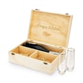 Miniatyrbilde 1 av 5: Champagne Gaveeske med Lokk, 2 Stilkfrie Fløyter, Tre Design