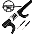 Miniatyrbild 1 av 5: Billarm, Billarmsstång, Rattlås, Robust och Säker Stöldskyddsstång, Universal (Svart)
