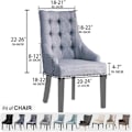 Miniatyrbillede 4 af 5: Fløjl Stretch Wingback Stolebetræk til Spisestueindretning, Maskinvaskbar