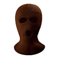 Miniatyrbillede 1 af 5: (Brun) Vinter Unisex Strikket Hue Tre Huller Ensfarvet Hel Ansigt Balaclava Dome Strikket Ansigtsdækning Hue til Udendørs Cykling Brown