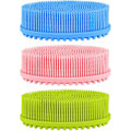 Miniatyrbilde 1 av 5: 3 Stykker Eksfolierende Silikon Kroppsskrubber Kropp Silikon Skrubbebørste Silikon Kroppsvask Skrubber for Hudeksfoliering, 3 Farger (Rosa, Blå og Grønn)