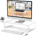 Miniatyrbillede 1 af 5: Akryl Skærm Stand Riser, Klart Design, Elegant Kontor Tilbehør til Arbejdsplads