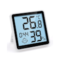 Miniatyrbillede 1 af 5: 7,7x7,7cm, Digital Hygrometer Termometer med Lysfølsom Funktion, Indendørs Rumtemperatur Monitor og Fugtighedsmåler Fugtighedsindikator med Ur