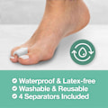 Miniatyrbild 4 av 5: 4-pack Gel Tåseparator (Vit) för Överlappande Tår, Hallux Valgus, Stortåjustering, Stöd & Mellanlägg