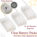 Miniatyrbild 5 av 5: Set med 3 glittrande bomull Light Up Julpaket Silver