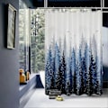 Miniatyrbild 1 av 5: Blå Skog Duschdraperi, Tropiskt Duschdraperi Set med 6 Krokar, Badrumsgardiner Slitstarkt Tyg Maskintvättbart, 91x183cm