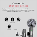 Pikkukuva 4 / 5: 3-in-1 langaton lavalier-mikrofoni iPhonelle, Androidille, kameralle, USB-C-mikrofoni, minimikrofoni