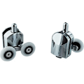 Miniatyrbilde 1 av 5: 23mm Dusjdør Hjul Ruller Topp og Bunn (2-pakning) Sink Legering - Krom - Leveres med Vindusnal