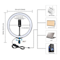 Miniatyrbillede 5 af 5: LED Ring Light med Stativ Kit, USB Dæmpbar 10 Tommer til Selfie Videoer