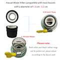 Miniatyrbillede 4 af 5: Vandhane Vandfilter, Uooker 2 stk. Aktiveret Kulstof Køkkenhane Filter, Fjerner Klor Fluorid Tungmetaller Har