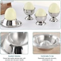 Miniatyrbilde 4 av 5: Eggkopp i rustfritt stål, eggkoppholder, sett med 6, polert og stablebar