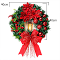 Miniatyrbild 2 av 5: Christmas Wreath with Wind Lantern Bowknot Red Flower Front Door