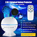 Miniatyrbilde 5 av 5: Aurora Galaxy Projektor Stjernehimmel Nattlys Havstjerne Party Projeksjonslampe