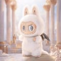 Pikkukuva 3 / 3: The Monsters Angel In Clouds Labubu Vinyyli Pehmolelu Valkoinen Nukkekoriste Avaimenperä