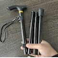 Miniatyrbillede 5 af 5: Foldbare vandrestave, letvægts vandrestave, teleskopiske vandrestave, foldbar aluminiums vandrestav - Sort