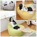 Miniatyrbillede 5 af 5: (Gul 80 * 90cm) Ny Ekstra Stor Sækkestol Betræk Sofa Indendørs Lazy Lounger Til Voksne Børn Kampagnepris