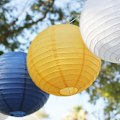 Miniatyrbillede 2 af 5: (Gul) 12 stk. Papirlanterner Flerfarvede Dekorative Runde Papirlanterner til Festivalfest Jubilæum med 4 Størrelser