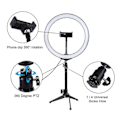 Miniatyrbillede 3 af 5: LED Ring Light med Stativ Kit, USB Dæmpbar 10 Tommer til Selfie Videoer