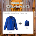 Miniatyrbillede 5 af 8: Onsdag Adams Xavier Thorpe frakke og hat cosplay samme stil a Blue M