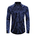 Miniatyrbild 1 av 5: Långärmade för män printed Casual Button Down-skjortor blue M