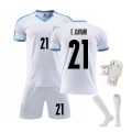 Miniatyrbild 1 av 2: 2022 Ny fotbollströja för barn 9# L.suarez 21# E.cavani Modeshorts Fotbollströjor Kostym Skyddsstrumpor/ set B21 White 22
