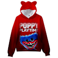 Miniatyrbillede 1 af 3: Poppy Playtime Huggy Wuggys Kids Cat Ear Hoodie Træningsdragt Toppe B 120cm