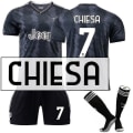 Miniatyrbillede 1 af 2: 2022-2023 Ny Juventus fodboldtrøjesæt Voksen fodboldtrøje trænings-T-shirt shortsdragt CHIESA 7 Kids 22(120-130CM)