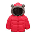 Miniatyrbillede 1 af 5: Baby vinter tyk varm jakke sherpa fleece hættefrakke red 100cm