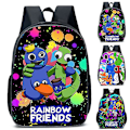 Pikkukuva 1 / 4: Rainbow Friends -reppu isokokoinen reppulaukku koululaukut lapsille tytölle pojalle B
