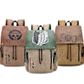 Miniatyrbilde 1 av 5: Anime One Piece Naruto Attack On Titan Backpack Student Skoleveske Casual Canvas Bag Attack On Titan