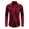 Miniatyrbild 4 av 5: ångärmade för män printed Casual Button Down-skjortor red L