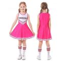 Miniatyrbillede 3 af 5: Børneskolefest Cheerleader-kostume Halloween-fest Pink 120cm