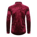 Miniatyrbild 2 av 5: ångärmade för män printed Casual Button Down-skjortor red L