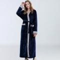 Pikkukuva 10 / 10: Flanelli Pyjama-kylpytakit Hupullinen Ace Up Yöpaita Wine Red L