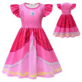 Miniatyrbilde 1 av 5: Peach Princess Cosplay Dress Girl Game Rollespill kostyme 130cm
