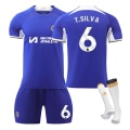Miniatyrbilde 1 av 2: 23-24 Ny Chelsea hjemmeskjorte for voksne og barn sett NO.6 T.SILVA 1 1 NO.6 T.SILVA M