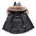 Miniatyrbild 3 av 5: Parka och overall med huva för barn Pojkar Flickor Vinterdunjacka Baby Dinosauriejacka Snödräkt Black 4T