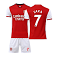Miniatyrbillede 1 af 2: Arsenal Hjem Børn Mænd Fodboldsæt Fodboldtrøje Trænings-T-shirtdragt 21/22 AUBAMEYANG / Simth / SAKA / PEPE 7 - SAKA 16 (90-100cm)