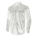 Miniatyrbild 2 av 5: ångärmade för män printed Casual Button Down-skjortor white L