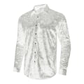 Miniatyrbild 2 av 5: Långärmade för män printed Casual Button Down-skjortor white XL